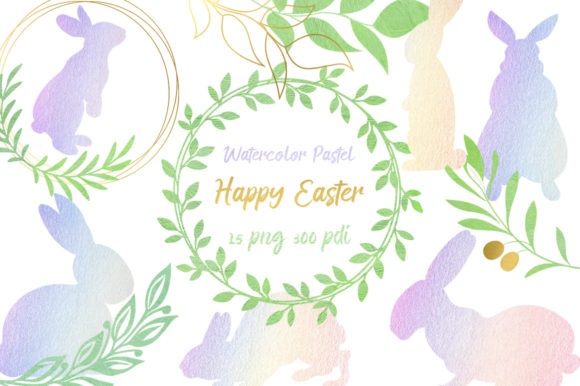 Download Clipart Watercolor Pastel Easter Bunny - Pastel easter Collection