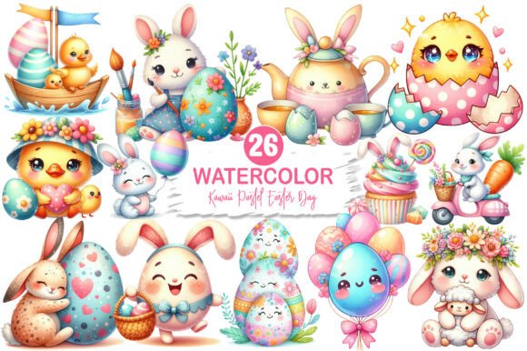 Download Kawaii Pastel Easter Day Clipart - Pastel easter Collection