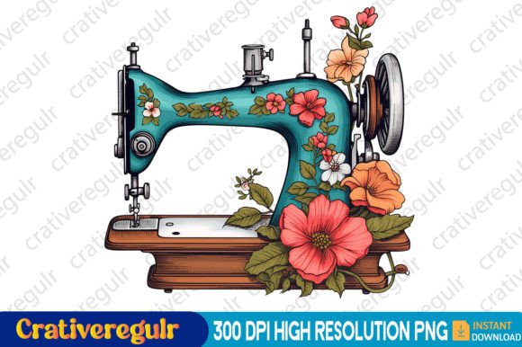 Download Floral Sewing Machines Clipart - Machines clipart Collection