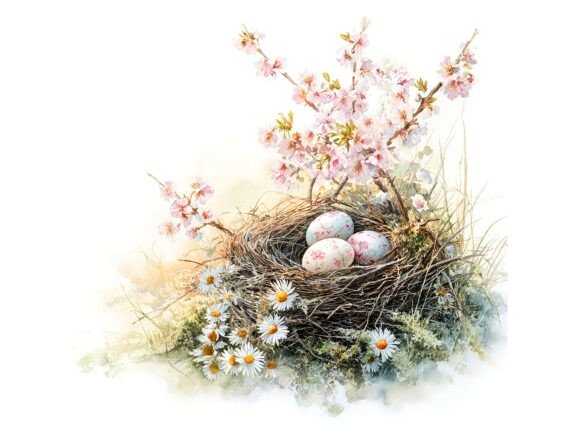Download 5 Spring Nest with Pastel Easter Eggs - Pastel easter Collection