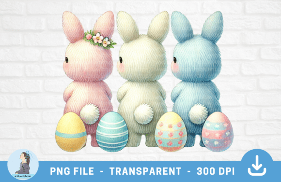 Download Pastel Easter Bunny with Flowers PNG - Pastel easter Collection
