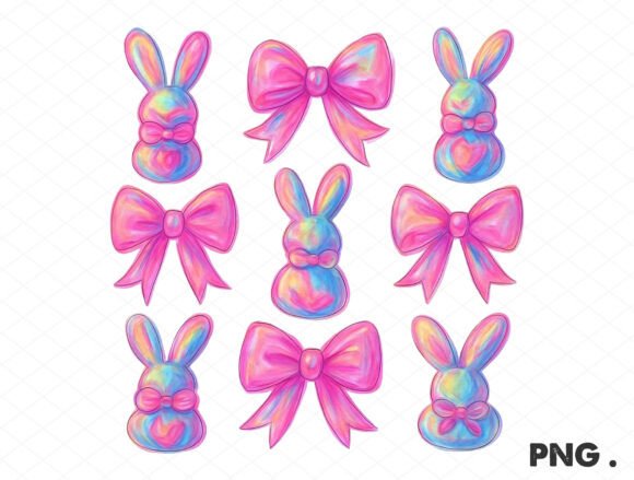 Download Pastel Easter Bunny &amp; Pink Bow Clipart S - Pastel easter Collection