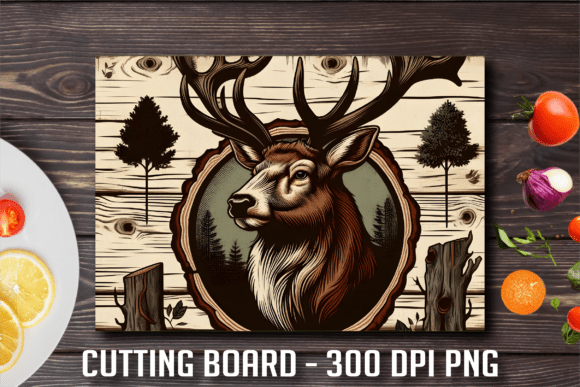 Download Rustic Deer Buck Wood Cutting Board - Wood cutting Collection