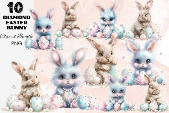Download Diamond Pastel Easter Bunny Clipart Pack - Pastel easter Collection