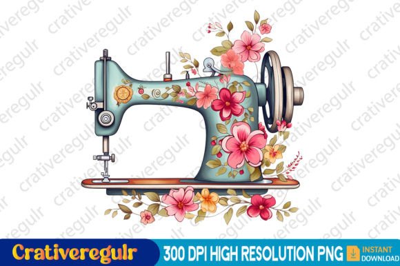 Download Floral Sewing Machines Clipart - Machines clipart Collection