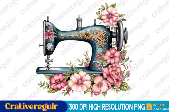 Download Floral Sewing Machines Clipart - Machines clipart Collection